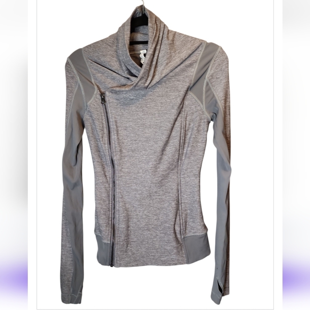 Lululemon Bhakti Double Zipper Yoga Jacket in Heather Slate Gray Women's Size 4 - Picture 2 of 13